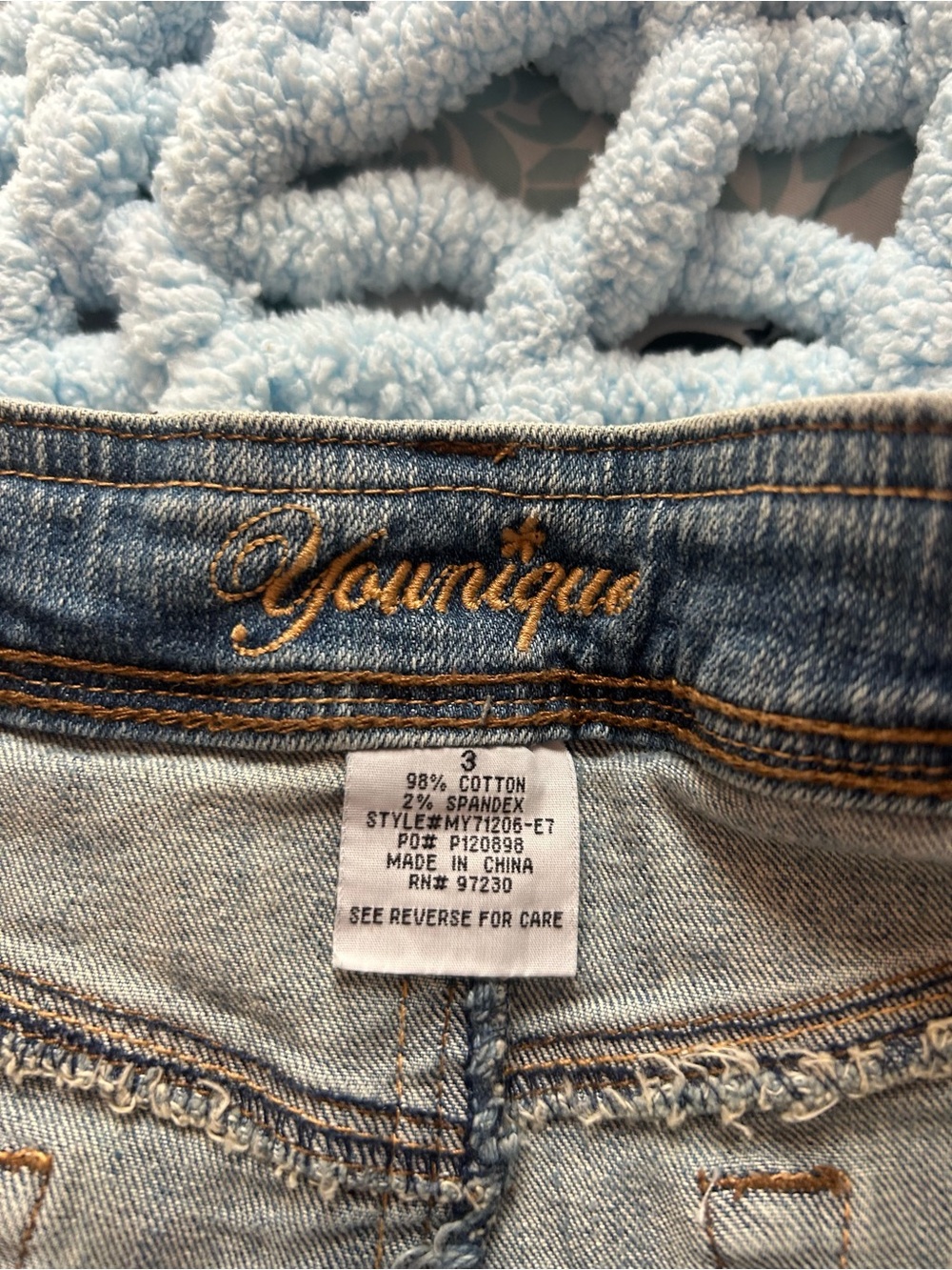 Younique Distressed Light Blue Denim Mini Skirt - Picture 4 of 5